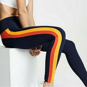 Splits59 Aerial Double Stripe Orange/Red High Rise Leggings Est. Size XS